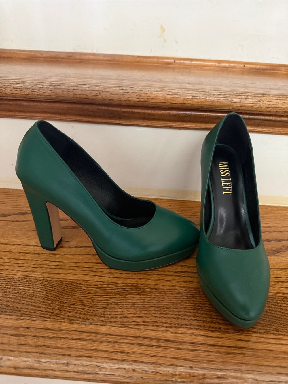Miss Left Emerald Green Platform Pump Heels
